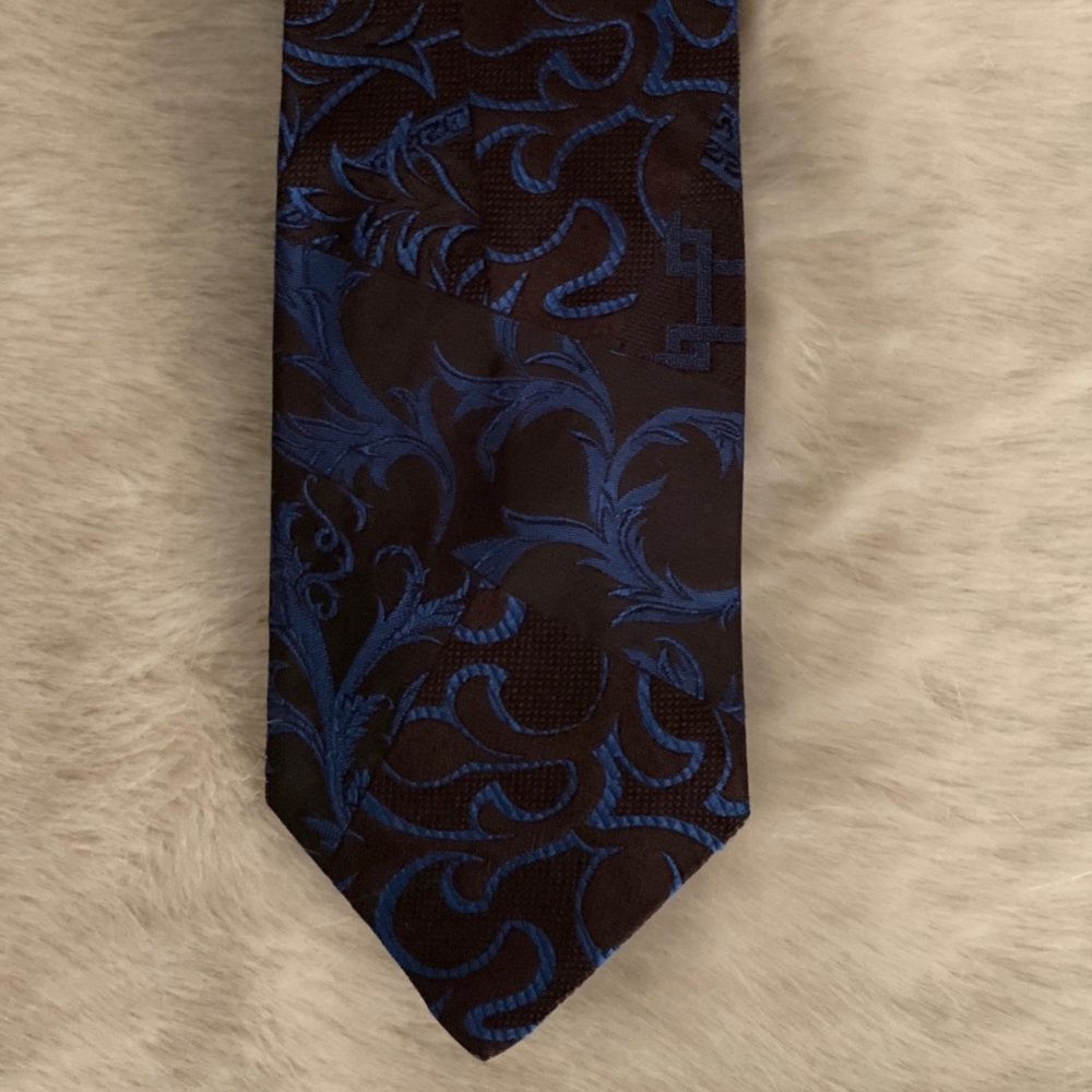 Navy, Blue and Dark Chocolate Versace Silk Tie